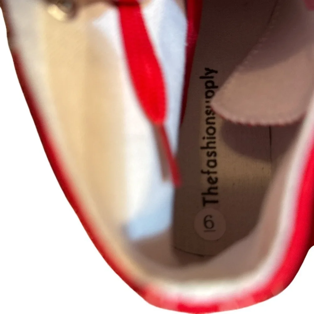 Thefashionsupply Parker HT Red Canvas High Top Sneakers Women Size 6